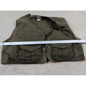 Filson Vintage Guide Vest Style 436 Olive Grün Gewachste Baumwolle Herren Größe SUP USA Bild 8