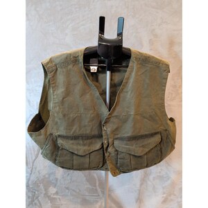 Filson Vintage Guide Vest Style 436 Olive Grün Gewachste Baumwolle Herren Größe SUP USA Bild 2