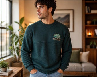 Jersey de punto de algodón verde West de la colección ISCA Casual de Lee, vintage, para hombre, talla M, fabricado en EE. UU.