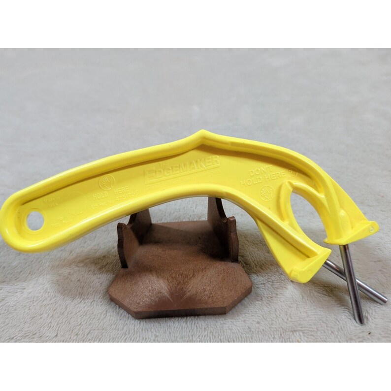 Edgemaker Pro Knife Sharpener and Hone Set Red Yellow Handheld Made in USA image 4