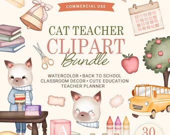 Back to School PNG, Woodland School Clipart Watercolor, Cute Forest Animals, School Watercolor Clipart, Boho Classroom, Animals Teachers.