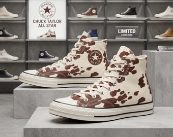 Converse Chuck Taylor All Star - Edición limitada "Estampado de vaca" Marrón y crema