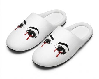 Women's Embroidered Spiritual Eye Slippers – Zen Home Gift for Wellness