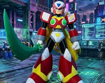 Retro Cyber Samurai Statue – 20" (50cm) Mecha Warrior Display Figure