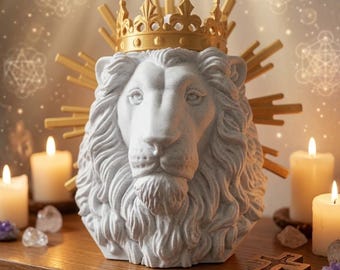 Lion of Judah Sacred Crown Wall Sculpture