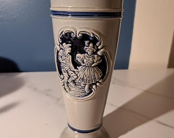 Jarra/vaso de cerveza alemana de cerámica vidriada con sal, 0,5 L