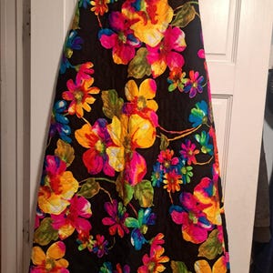 Mr. B of California 1970-tals bohemisk psykedelisk modtrycks-quiltad värdinna-kjol storlek S