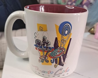 Vintage 1980-90-tals Monte Carlo Hotel & Casino Las Vegas souvenirkaffemugg