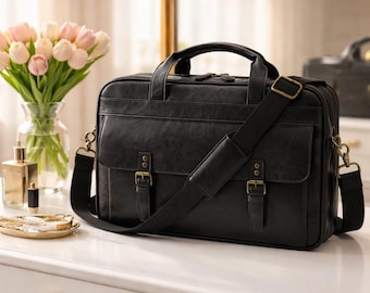 Men Messenger Bag 16 Inch Laptop Vintage Leather Waterproof Briefcase