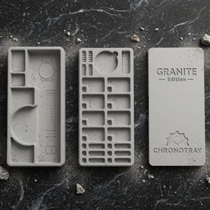 Granite EDITION Organizer do projektów zegarmistrzowskich | ChronoTray™ ProSuite | System tac do naprawy zegarków z możliwością układania w stosy