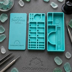 Sea Glass EDITION Watchmaker Project Organizer | ChronoTray™ ProSuite | Stackable Watch Repair Tray System