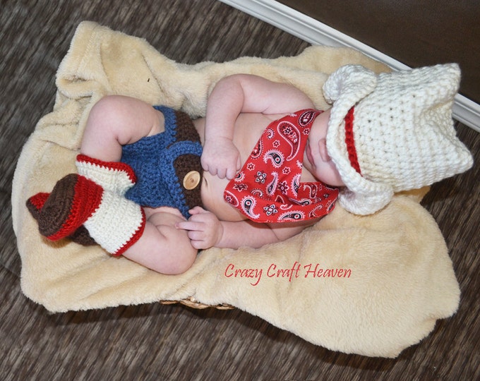 Baby Cowboy Outfit bandana Included Newborn Cowboy Etsy