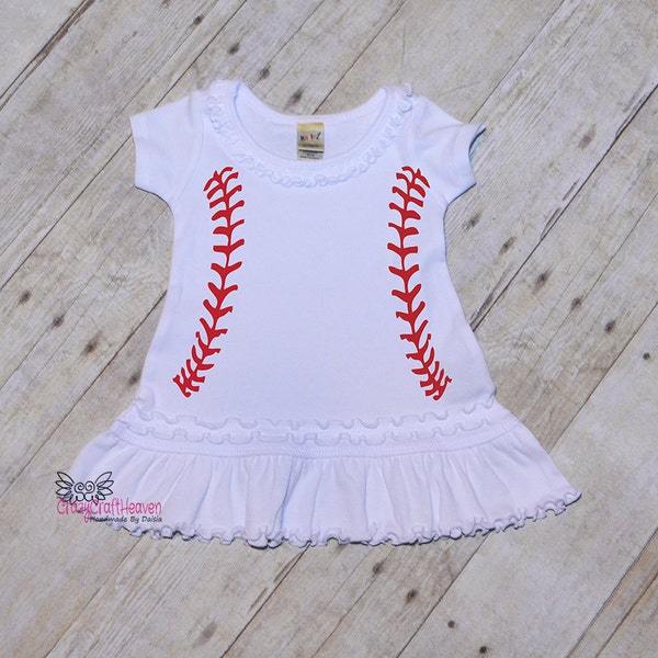 Baseball Dress, Baby Baseball dress, Toddler baseball dress, Child baseball dress, baseball outfit