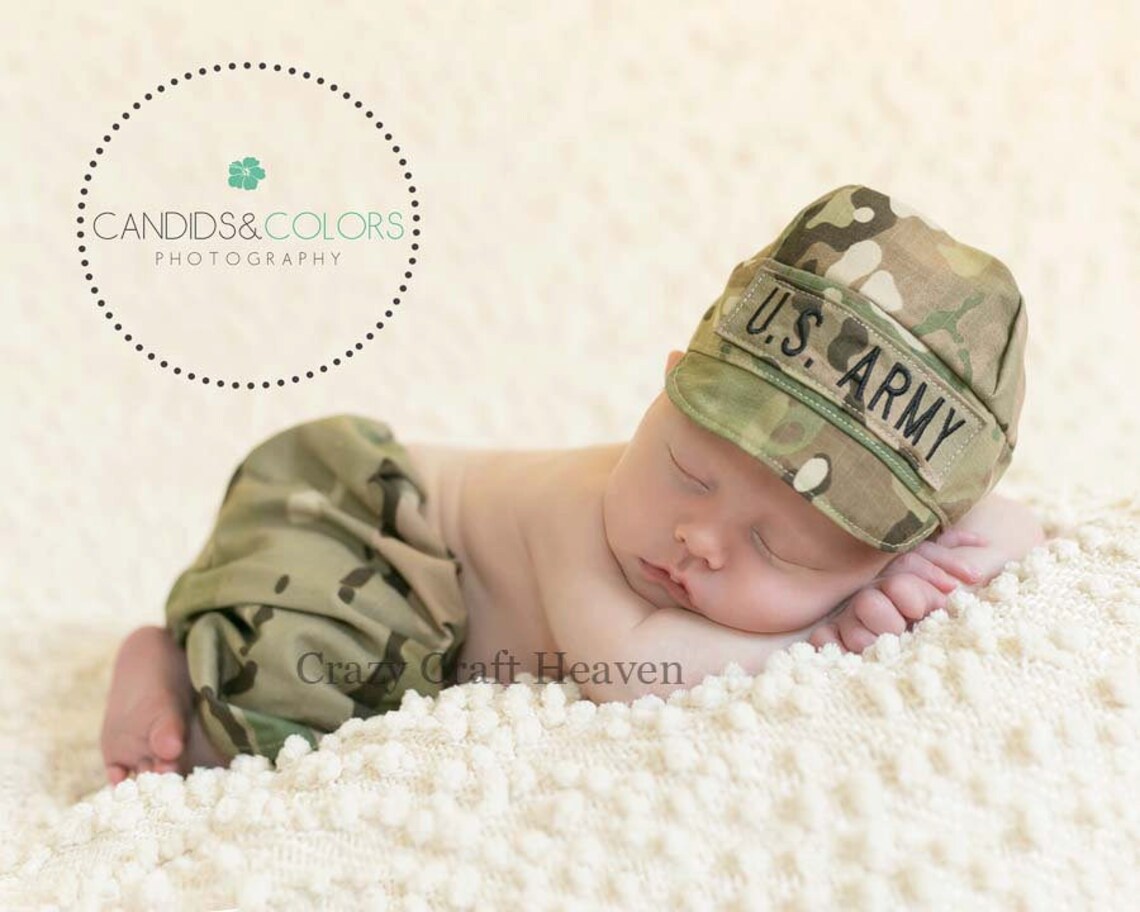Baby Army Outfit Army hat and pants set Multicam hat and Etsy