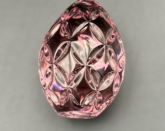 Waterford Crystal Egg • Amethyst / Light Purple Cut Crystal • Signed • 3"