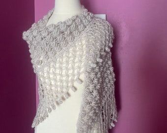 Handmade Light Grey, Bridal shawl, wedding bolero, bridal cape, bridal wrap, bridal shrug, wedding shawl, wedding shawl scarf