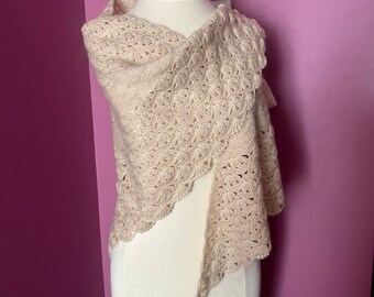 Light Creme Shawl Handmade, Bridal shawl, wedding bolero, bridal cape, bridal wrap, bridal shrug, wedding shawl, wedding shawl scarf