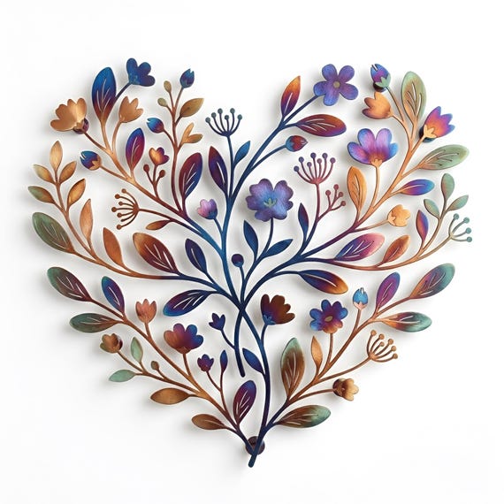 Colorful Floral Metal Wall Art, Modern Botanical Decor for Living Room Bedroom