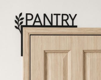 Pantry Wall Decor, Metal Kitchen Door Sign, Botanical Leaf Door Topper, Farmhouse Kitchen