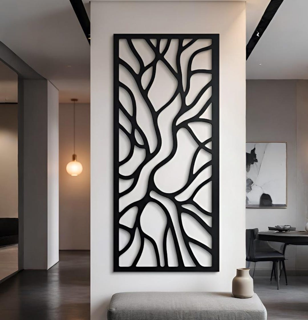 Modern Abstract Metal Wall Decor Tree Branch Design, Minimalist ...