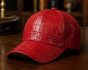 Handmade Crocodile Leather Baseball Cap Luxury Streetwear Hat
