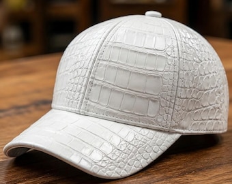 Pet van krokodillenleer | Handgemaakte luxe baseballpet | Cadeau voor hem en haar