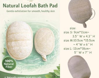 Esponja de lufa ovalada de triple capa, 100% natural, limpieza profunda, lufa exfoliante para el baño, ecológica.