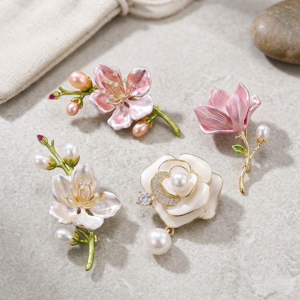 椿のブローチ - Etsy 日本