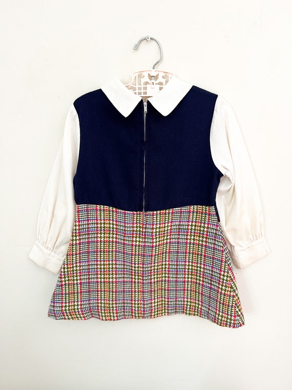 Vintage Mod Dress Girls Plaid Skirt 60s Clothes - image 4
