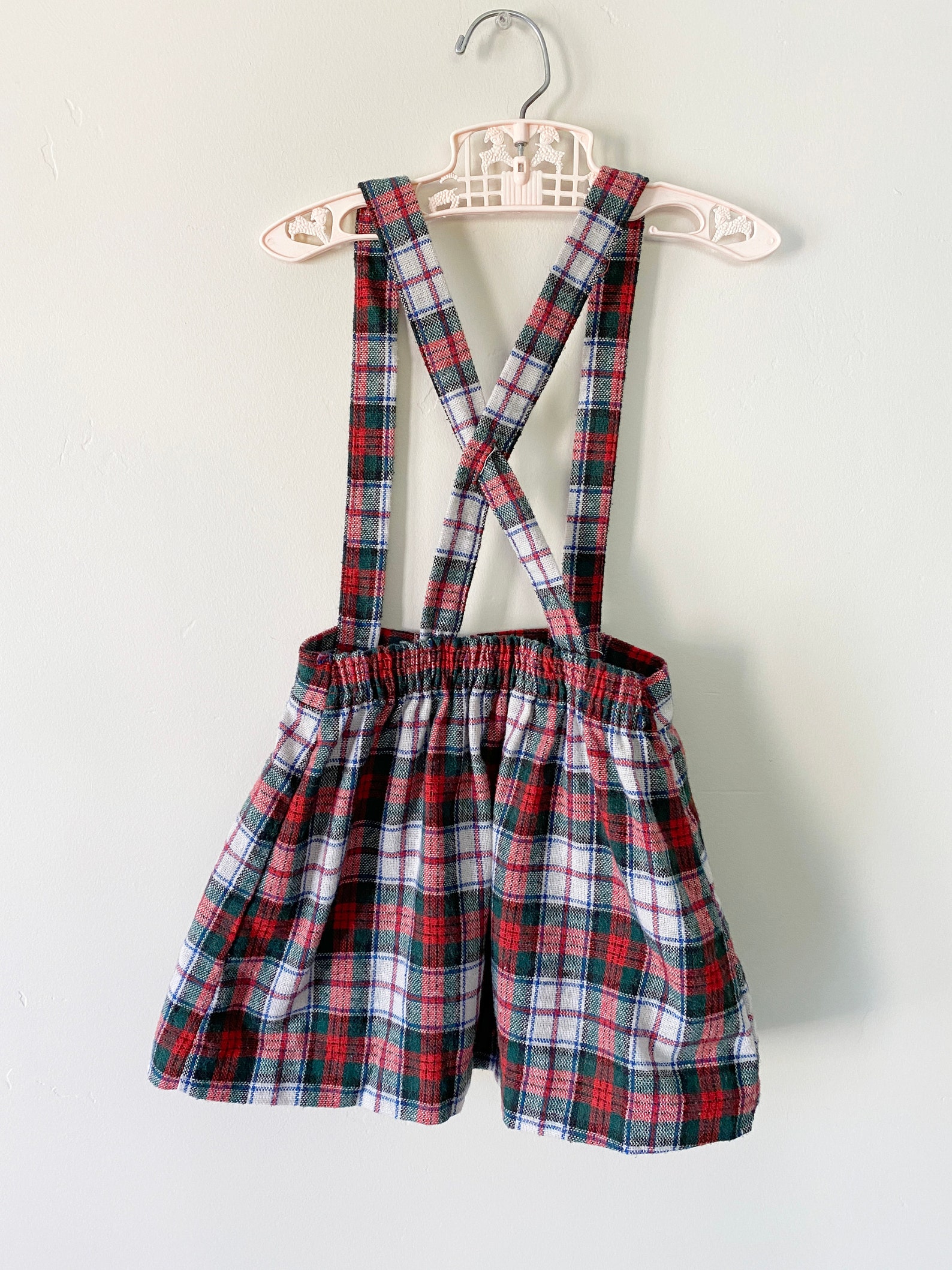 Plaid Suspender Skirt Vintage Girl Etsy