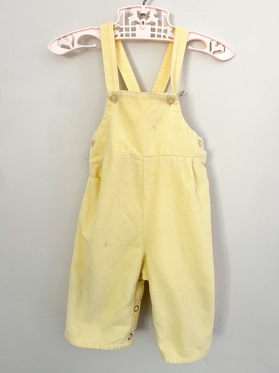 Vintage Baby Overalls Yellow Corduroy Pants 50s 60s C… Gem