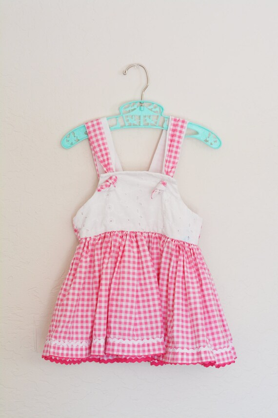 Vintage Dress or Top Pink Gingham