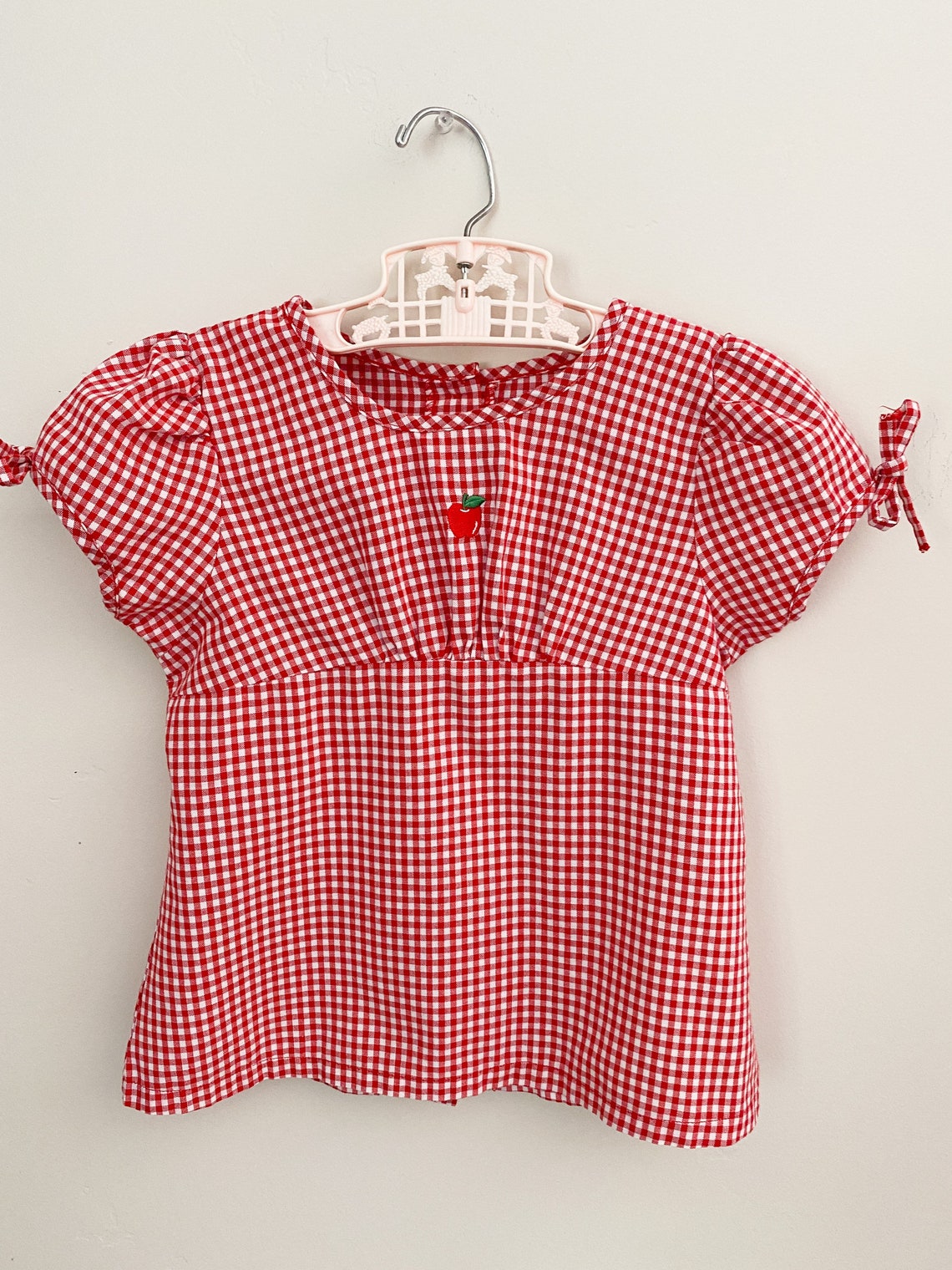 Vintage Top 90s Early 2000s Red Gingham Plaid Shirt Apple Good - Etsy