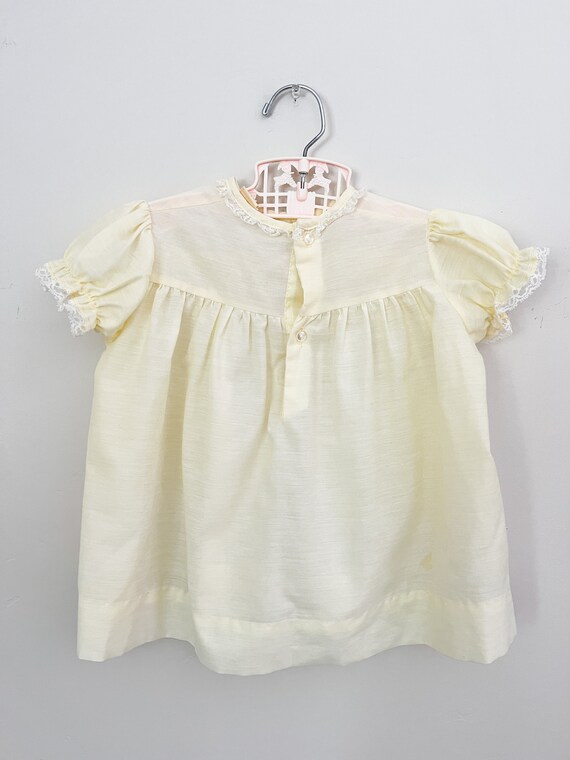 Vintage Baby/Toddler Dress Yellow Smocked Frock 6… - image 3