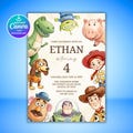 Toy Story Birthday Invitation Template, Editable Canva Party Invite, Kids Birthday Digital Download, Instant Download