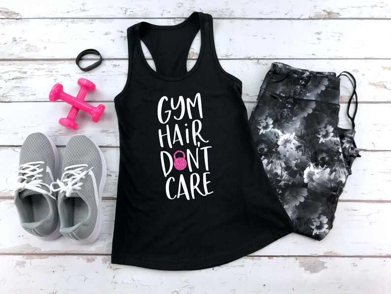Gym Hair Don/'t Care Women/'s Tank Top