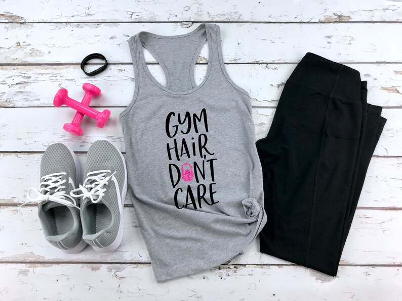 Gym Hair Don/'t Care Women/'s Tank Top