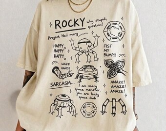 Comfort Colors AMAZE Space Monster T-Shirt, Project Hail Mary Rocky Shirt, Funny Sci-Fi Nerd Tee, Sarcasm Humor T-Shirt, Geek Gift