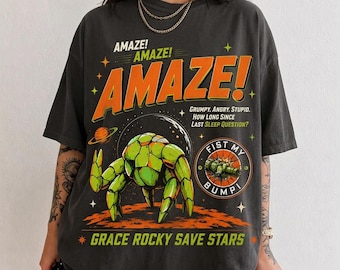 Comfort Colors Rocky Amaze Graphic Tee, Grace Rocky Save Stars Shirt, Sci-Fi Reader Apparel, Rocket Rocky Shirt, Project Hail Mary T Shirt