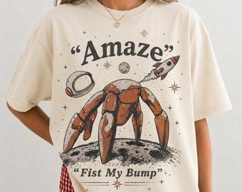 Comfort Colors Amaze Rocket Rocky Shirt, Project Hail Mary T Shirt, Retro Sci Fi Alien Book Lover Graphic Tee, Fist My Bump Shirt