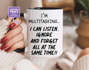 Funny Multitasking Mug Sarcastic Office Humor Coffee Cup Personalized Coworker Gift Work Bestie Mug For Women