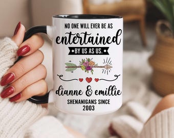 Best Friend Mug Personalized Friendship Gift Custom Names Mug BFF Coffee Mug Funny Bestie Gift Sister Gift Duo Mug Shenanigans Since