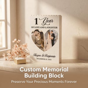 Custom Couple Photo Brick Frame, Personalized Map Gift, Our Love Was Born Decor, Anniversary Gift for Him Her, Wedding Engagement Gift