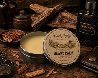 Natural Beard Balm | Handmade Beard Conditioner | Softens & Tames Beard | Shea Butter Beard Balm | Multiple Scents Available