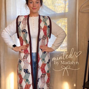 Vintage Quilt Sleeveless Duster Vest