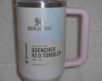 Pink Stanley Style Tumbler 40oz | Iridescent Blush Quencher H2.0 Cup with Handle & Straw | Aesthetic Travel Mug Gift for Her