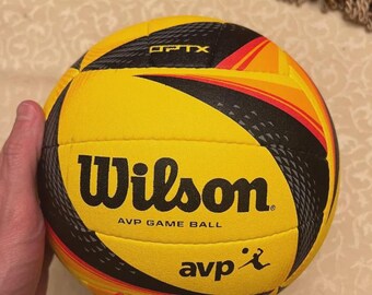 Wilson AVP OPTX Official Beach Volleyball Tour Match Game Ball - Black/Yellow