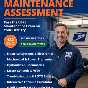 USPS Skilled Maintenance Assessment (SMA) Study Guide | Interactive Excel | 142 Questions | Formerly Postal Exam 955