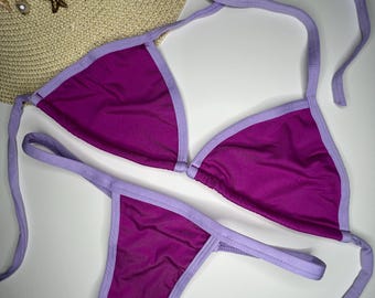 Conjunto de bikini brasileño / Traje de baño de playa / Conjunto para vacaciones.