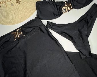 Conjunto de bikini brasileño / Traje de baño de playa / Conjunto para vacaciones.